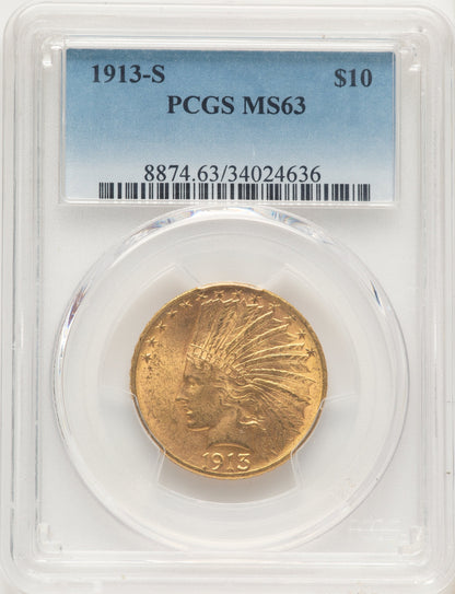 1913-S $10 Indian Eagle PCGS MS63
