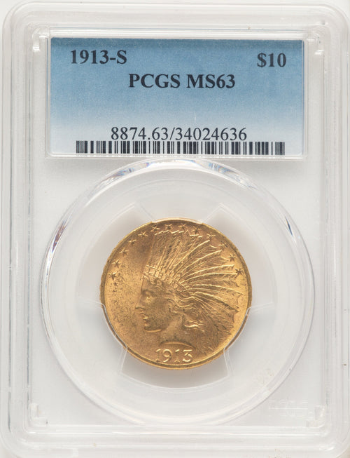 1913-S $10 Indian Eagle PCGS MS63