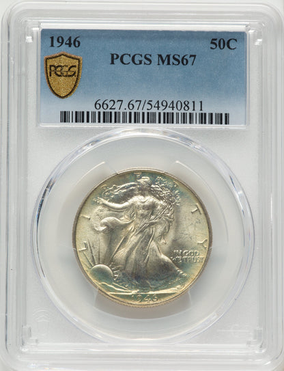1946 50C Walking Liberty Half Dollar PCGS MS67