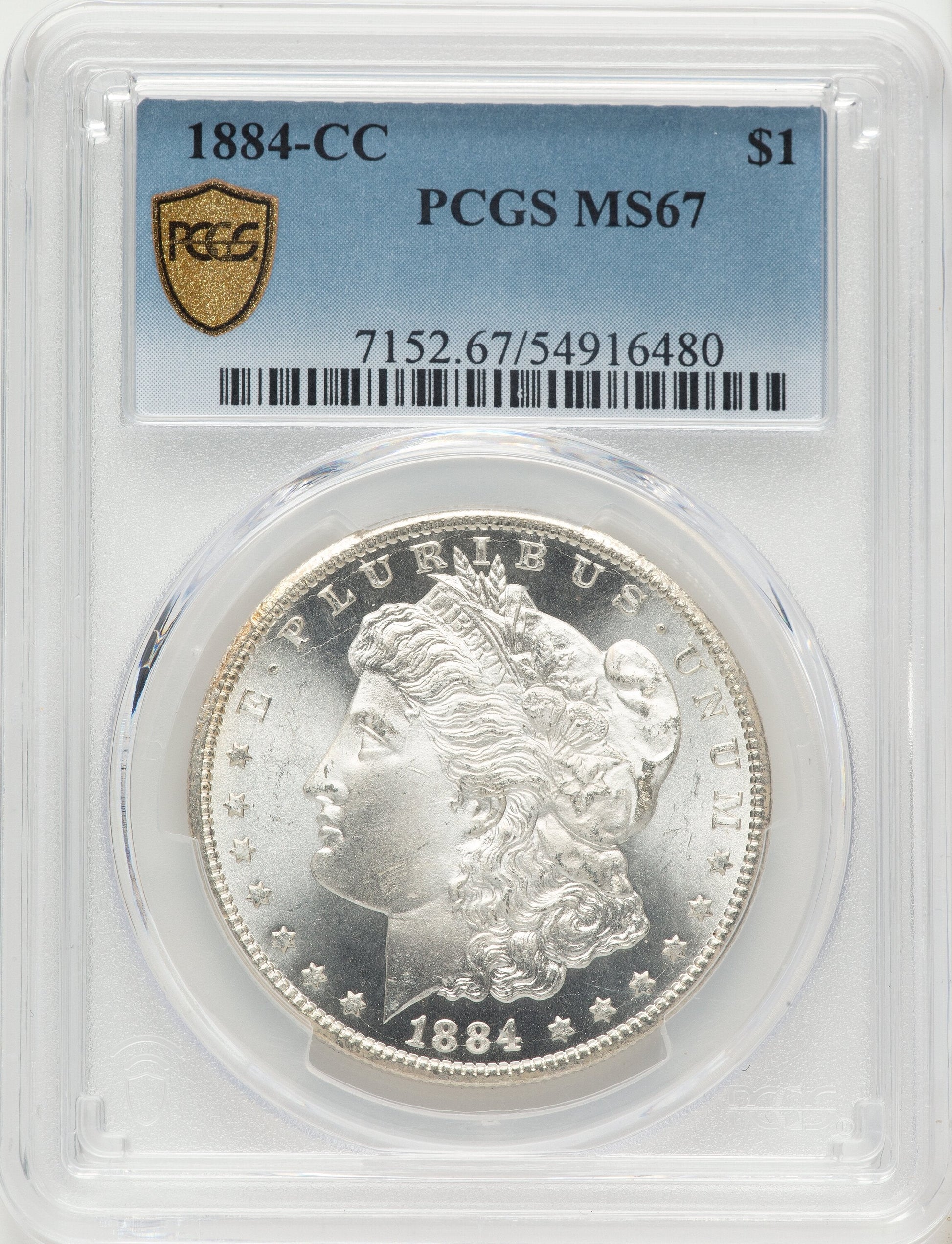 1884-CC Morgan Dollar PCGS MS67