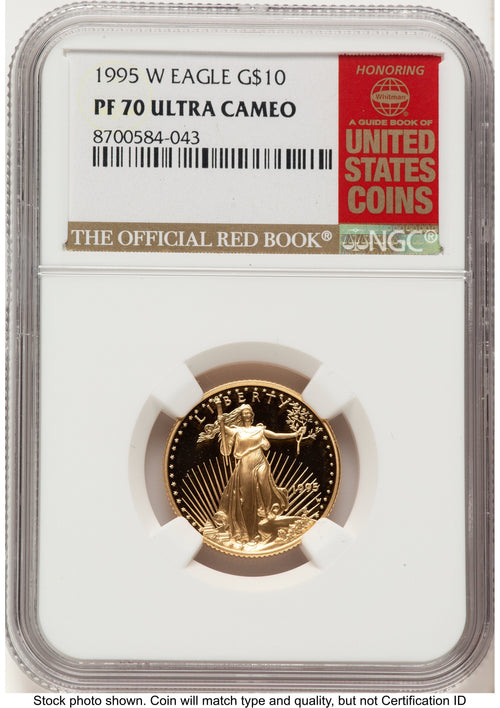1995-W Proof Gold Eagle 1/4 oz Red Book NGC PF70