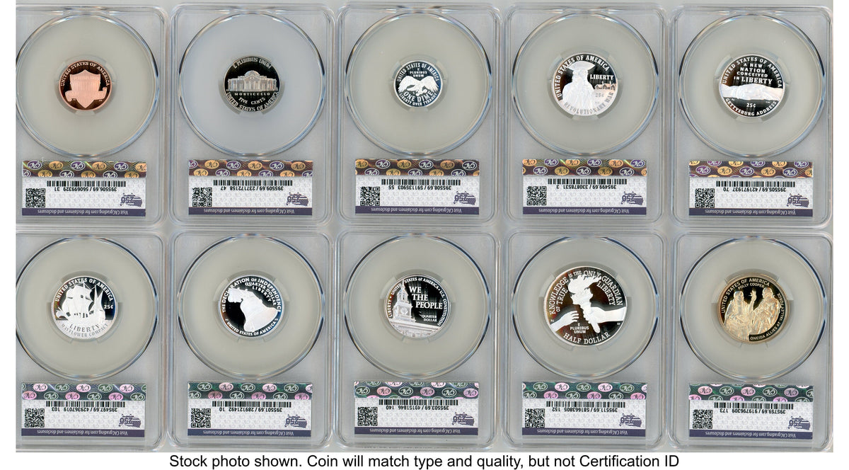 2026 10 Coin Semiquincentennial Silver Proof Set First Delivery America 250 CACG PR69