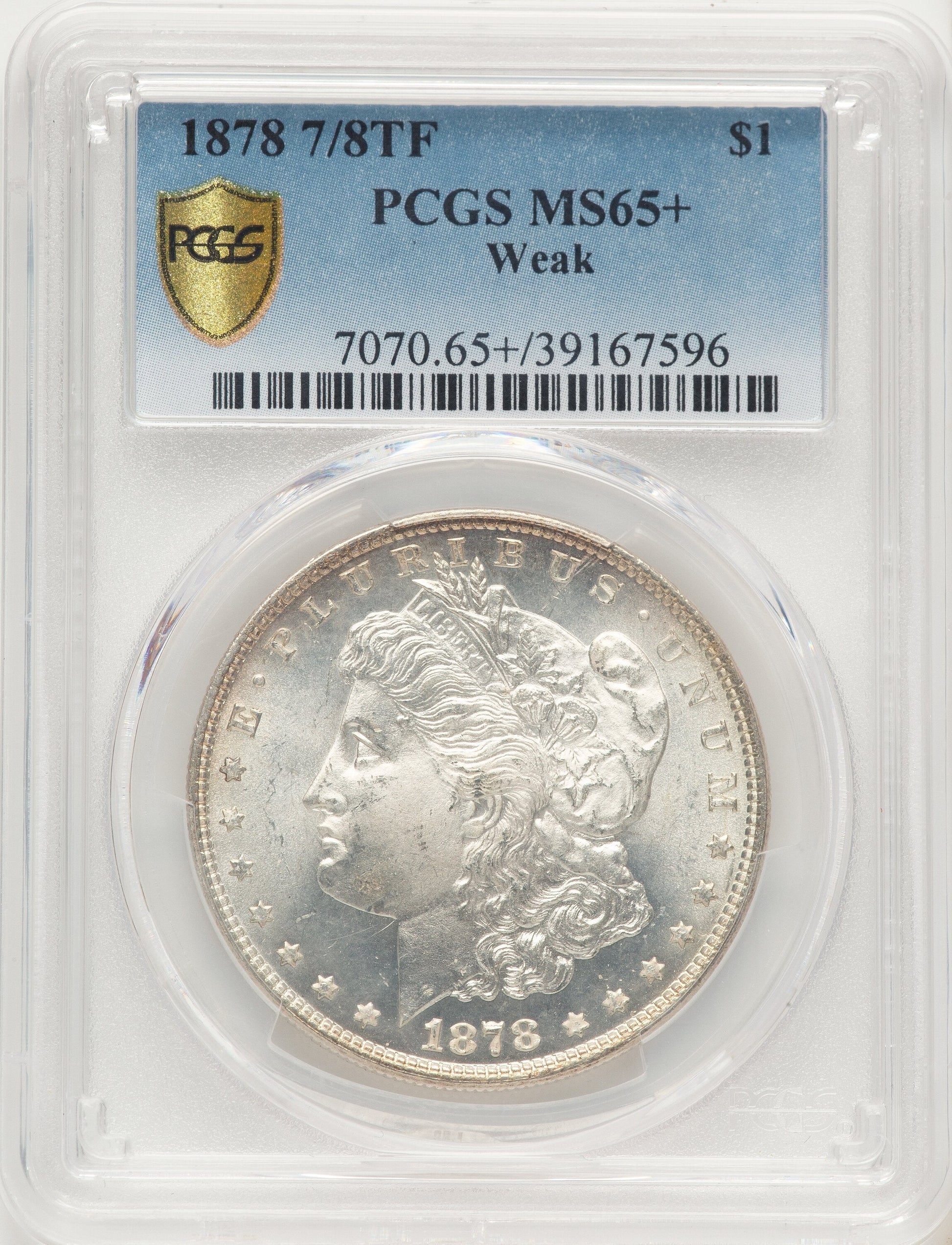 1878 7/8TF $1 VAM-33 Morgan Dollar PCGS MS65+