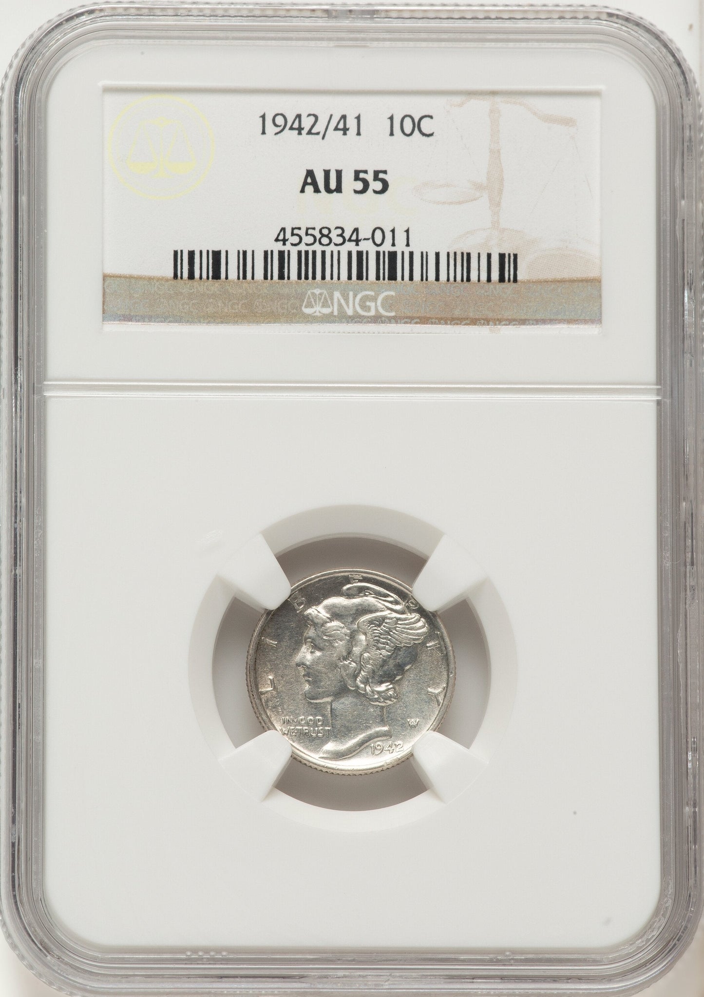 1942/1 10C FS-101 Mercury Dime NGC AU55