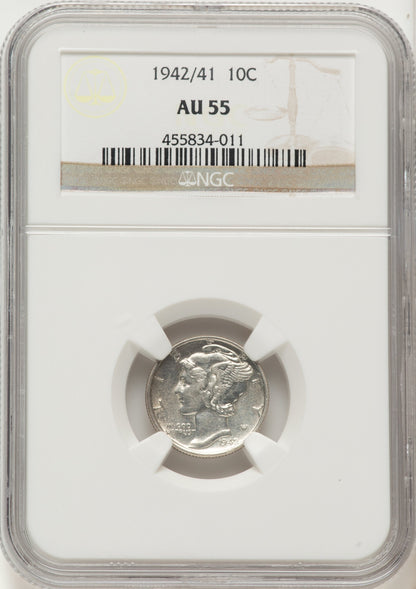1942/1 10C FS-101 Mercury Dime NGC AU55