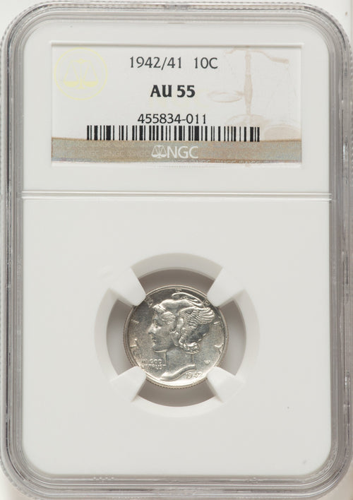1942/1 10C FS-101 Mercury Dime NGC AU55