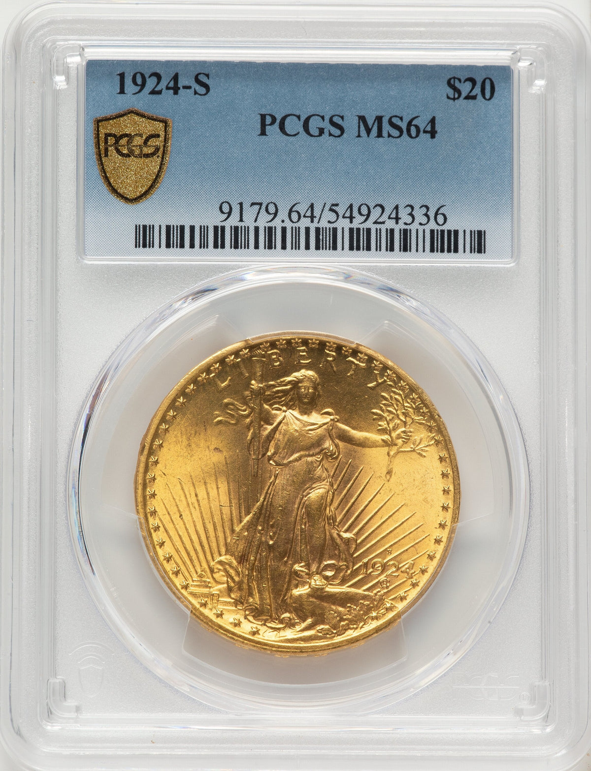 1924-S $20 Saint-Gaudens Double Eagle PCGS MS64