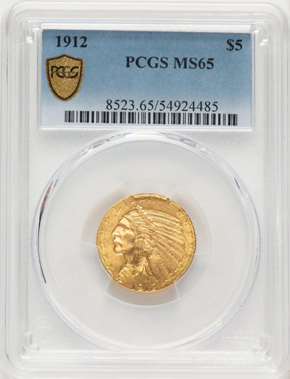 1912 $5 Indian Half Eagle PCGS MS65