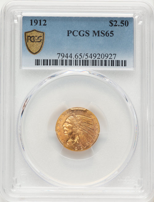1912 $2.50 Indian Quarter Eagle PCGS MS65