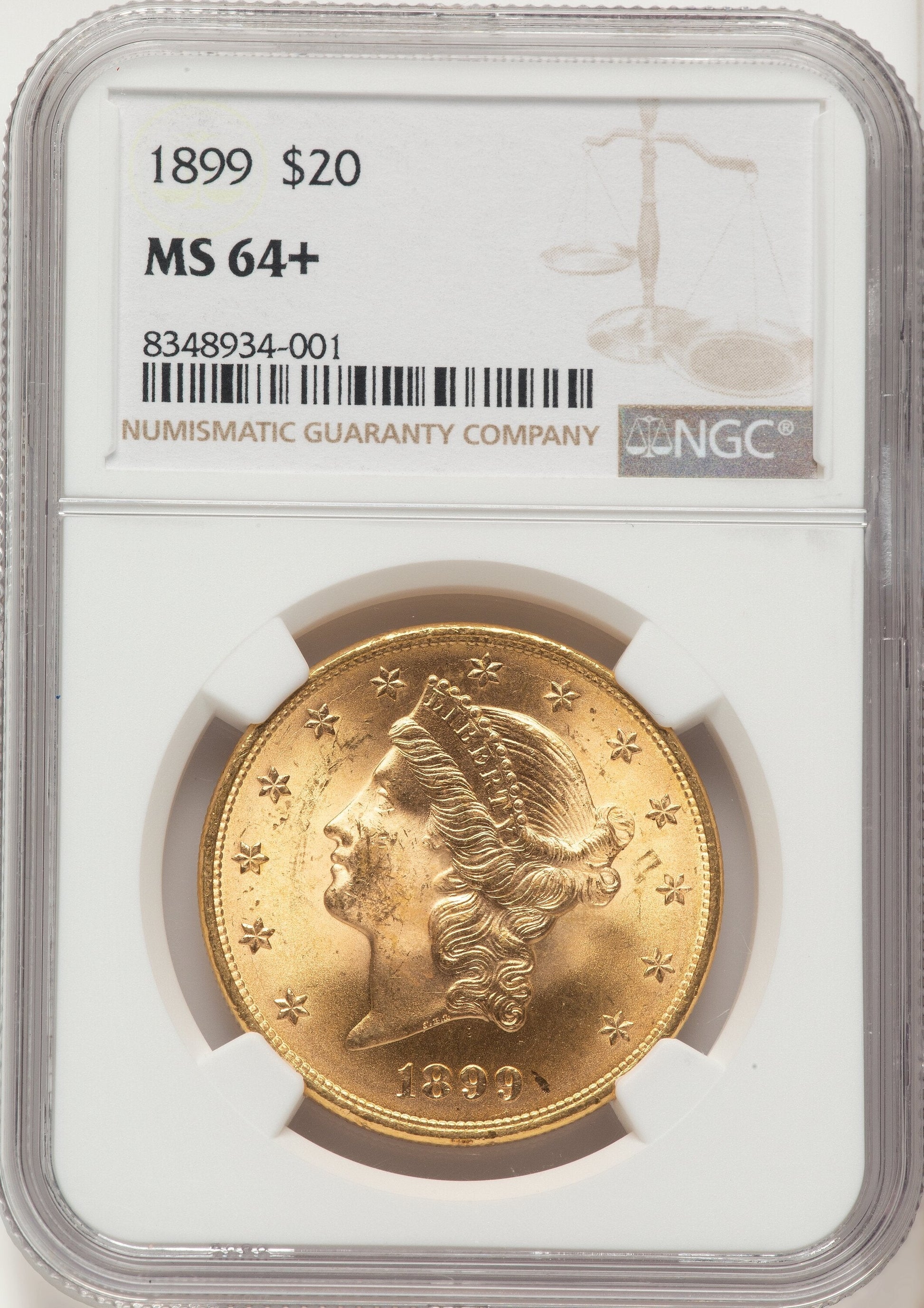 1899 $20 Liberty Double Eagle NGC MS64+