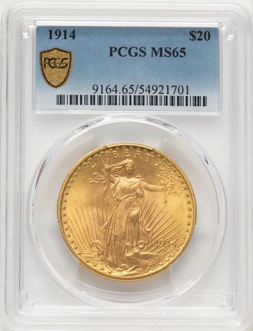1914 $20 Saint-Gaudens Double Eagle PCGS MS65