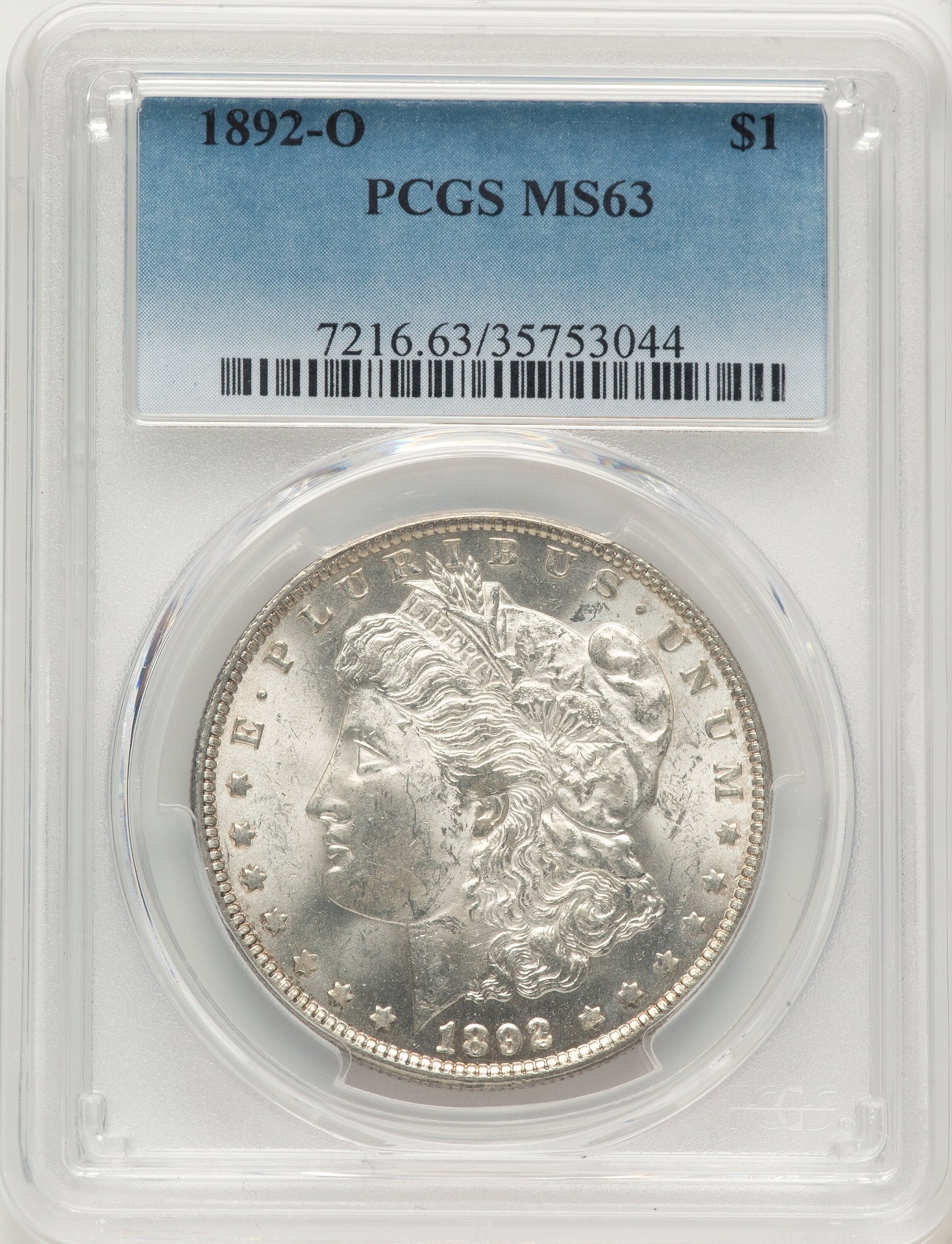 1892-O Morgan Dollar PCGS MS63