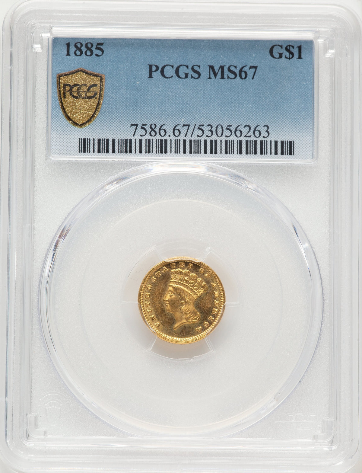 1885 G$1 Gold Dollar PCGS MS67