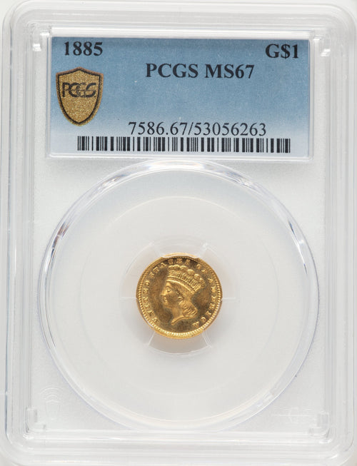 1885 G$1 Gold Dollar PCGS MS67