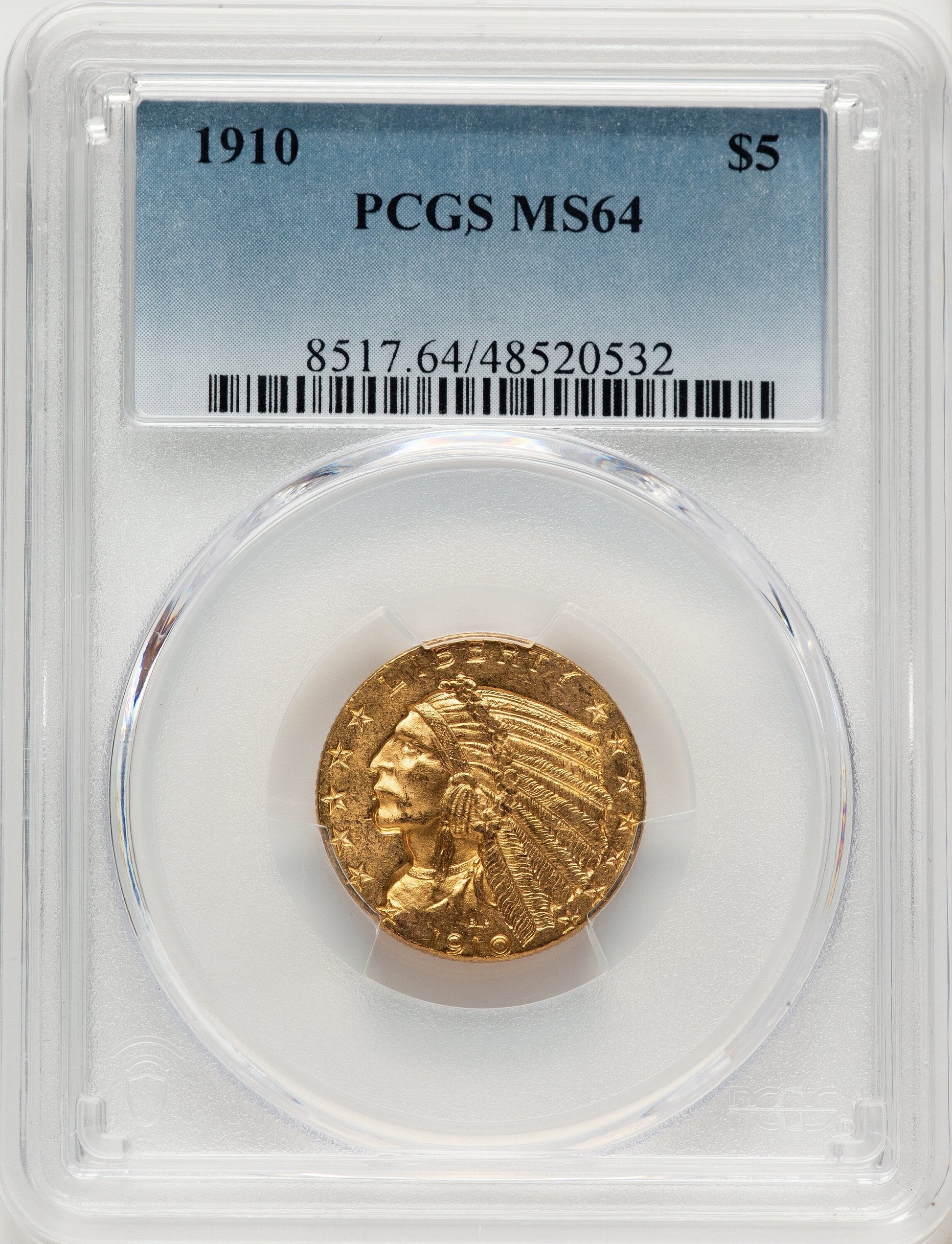 1910 $5 Indian Half Eagle PCGS MS64