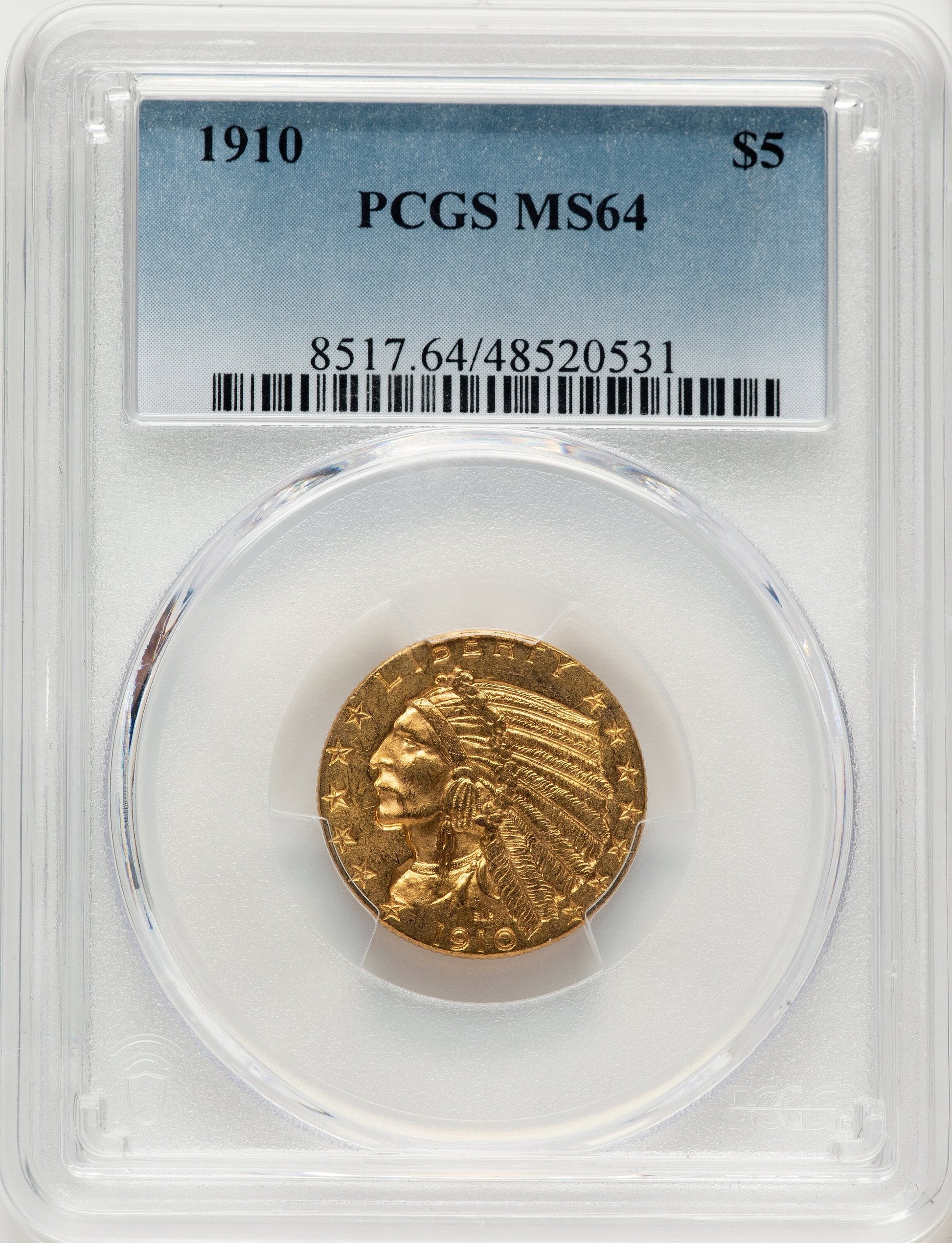 1910 $5 Indian Half Eagle PCGS MS64