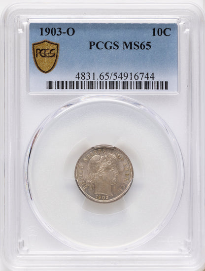 1903-O 10C Barber Dime PCGS MS65