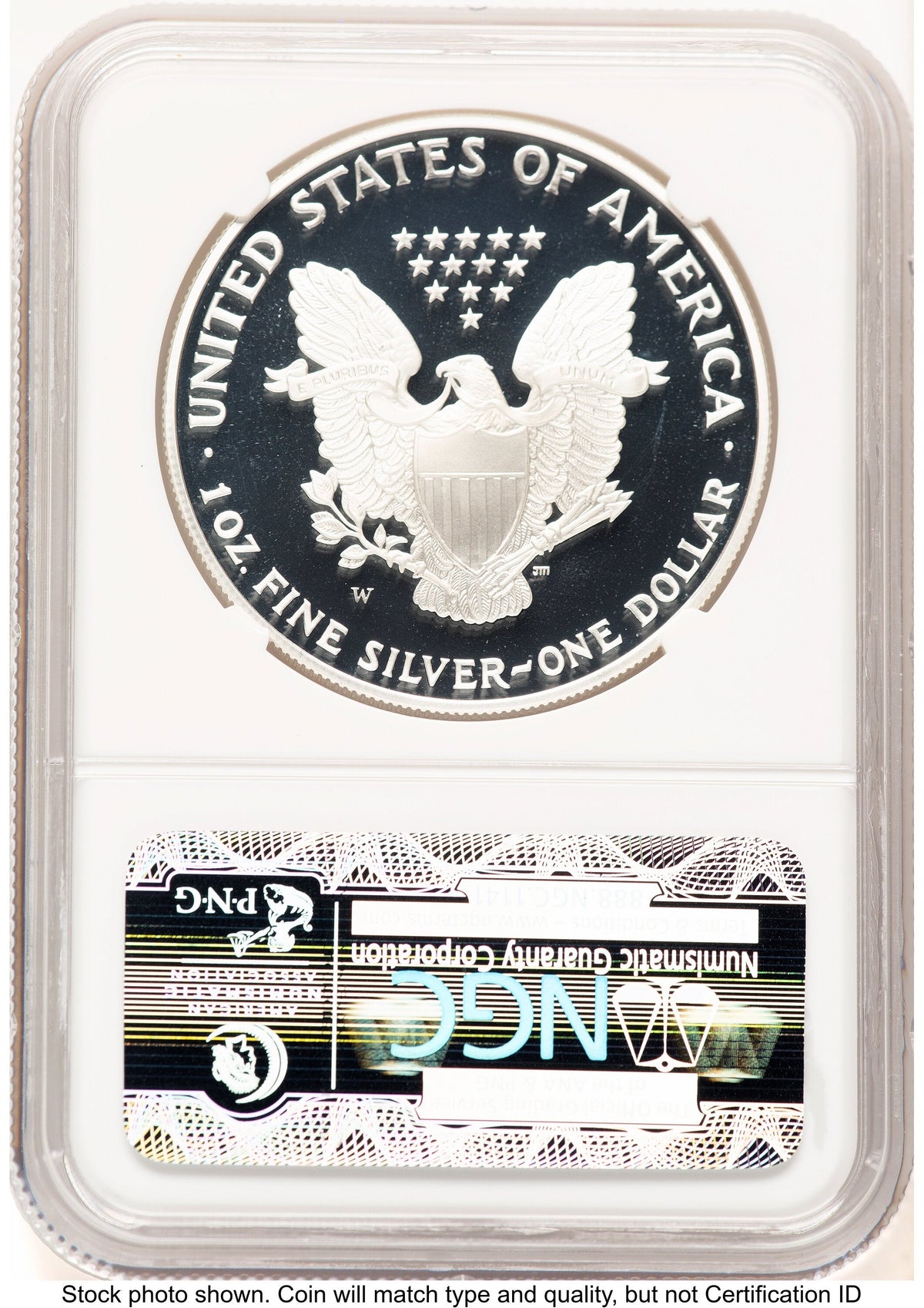 1995-W Proof Silver Eagle 1 oz Brown Label NGC PF70