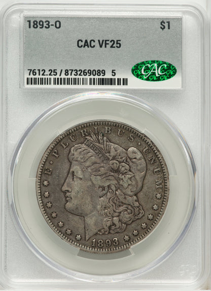 1893-O Morgan Dollar CACG VF25