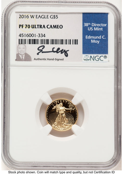 2016-W Proof Gold Eagle 1/10 oz NGC PF70 Ed Moy
