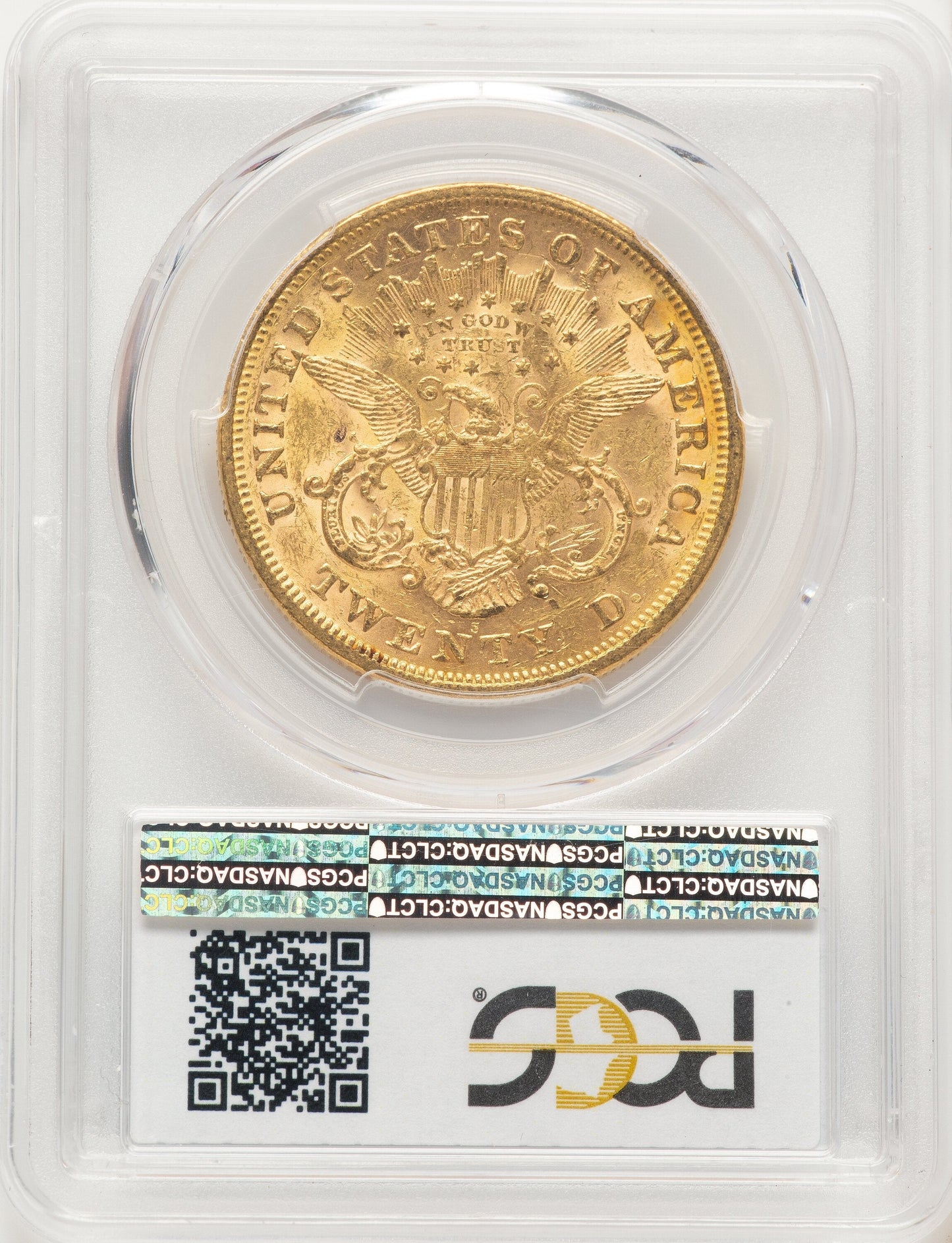 1873-S $20 Closed 3 Blue Gradient Liberty Double Eagle PCGS MS61
