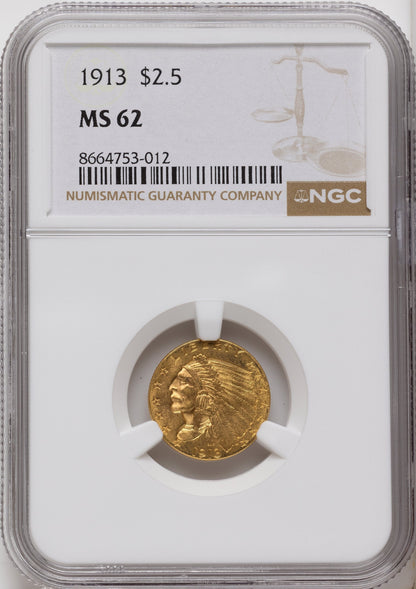 1913 $2.50 Indian Quarter Eagle NGC MS62