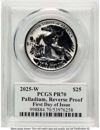 2025-W Palladium Eagle 1 oz REV FDI David Hall PCGS PR70
