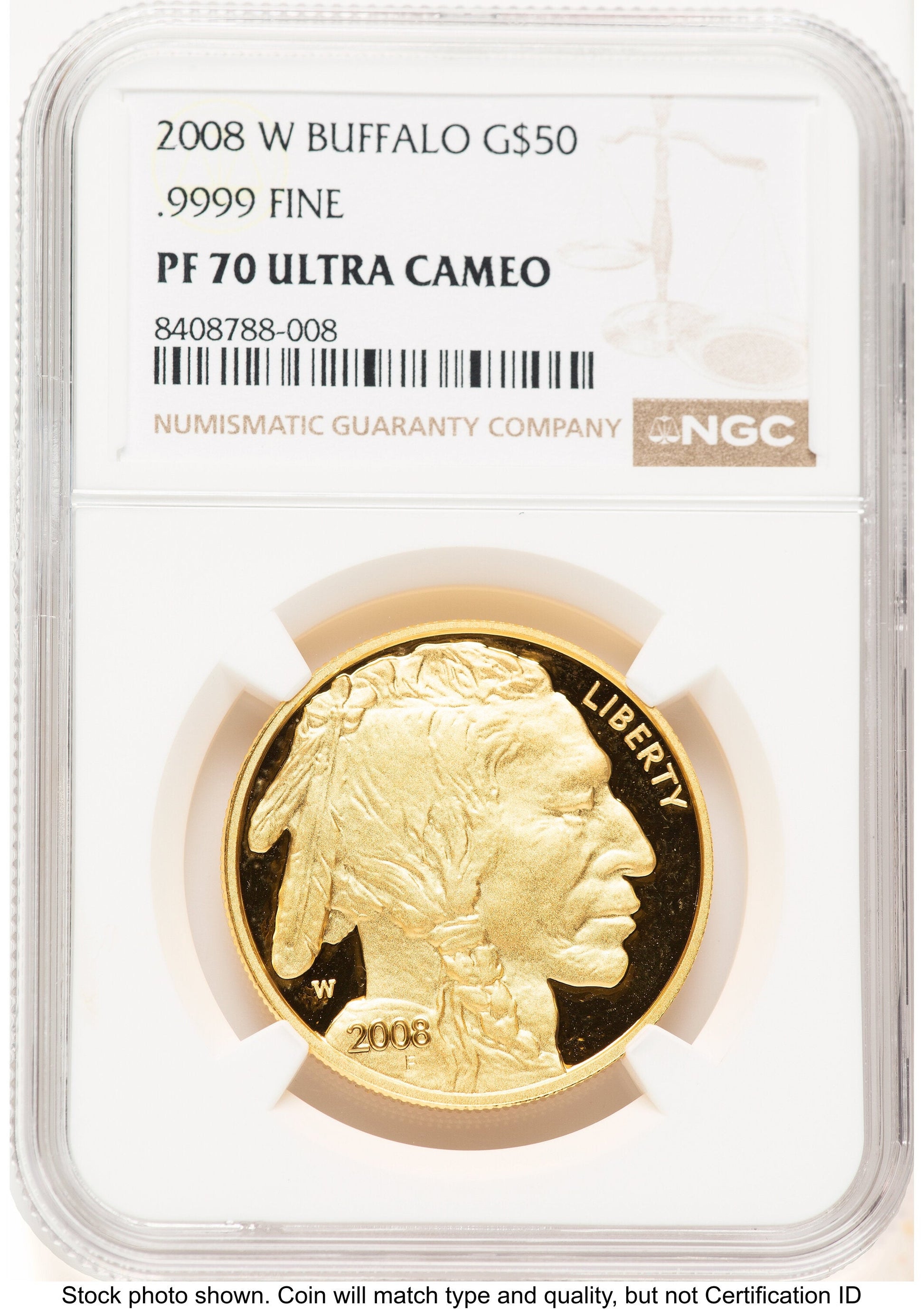 2008-W Proof Gold Buffalo 1 oz Brown Label NGC PF70
