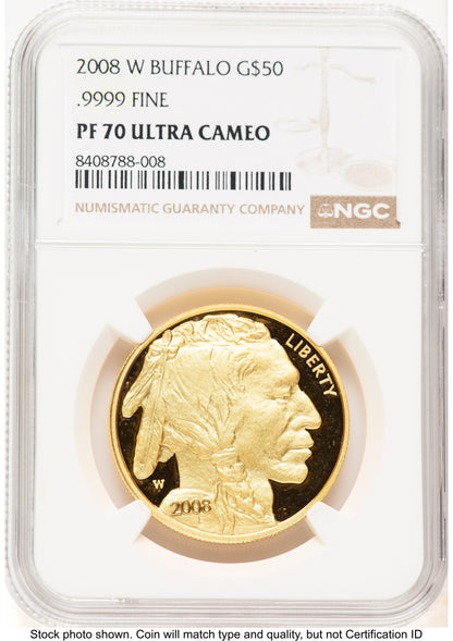 2008-W Proof Gold Buffalo 1 oz Brown Label NGC PF70
