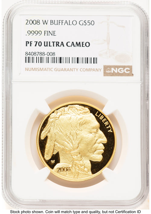 2008-W Proof Gold Buffalo 1 oz Brown Label NGC PF70