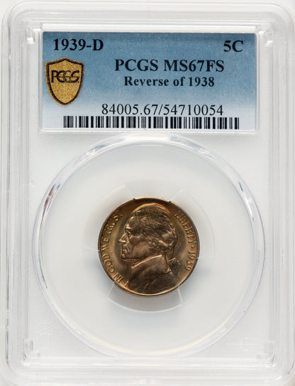 1939-D Reverse of 1938 5C FS Jefferson Nickel PCGS MS67