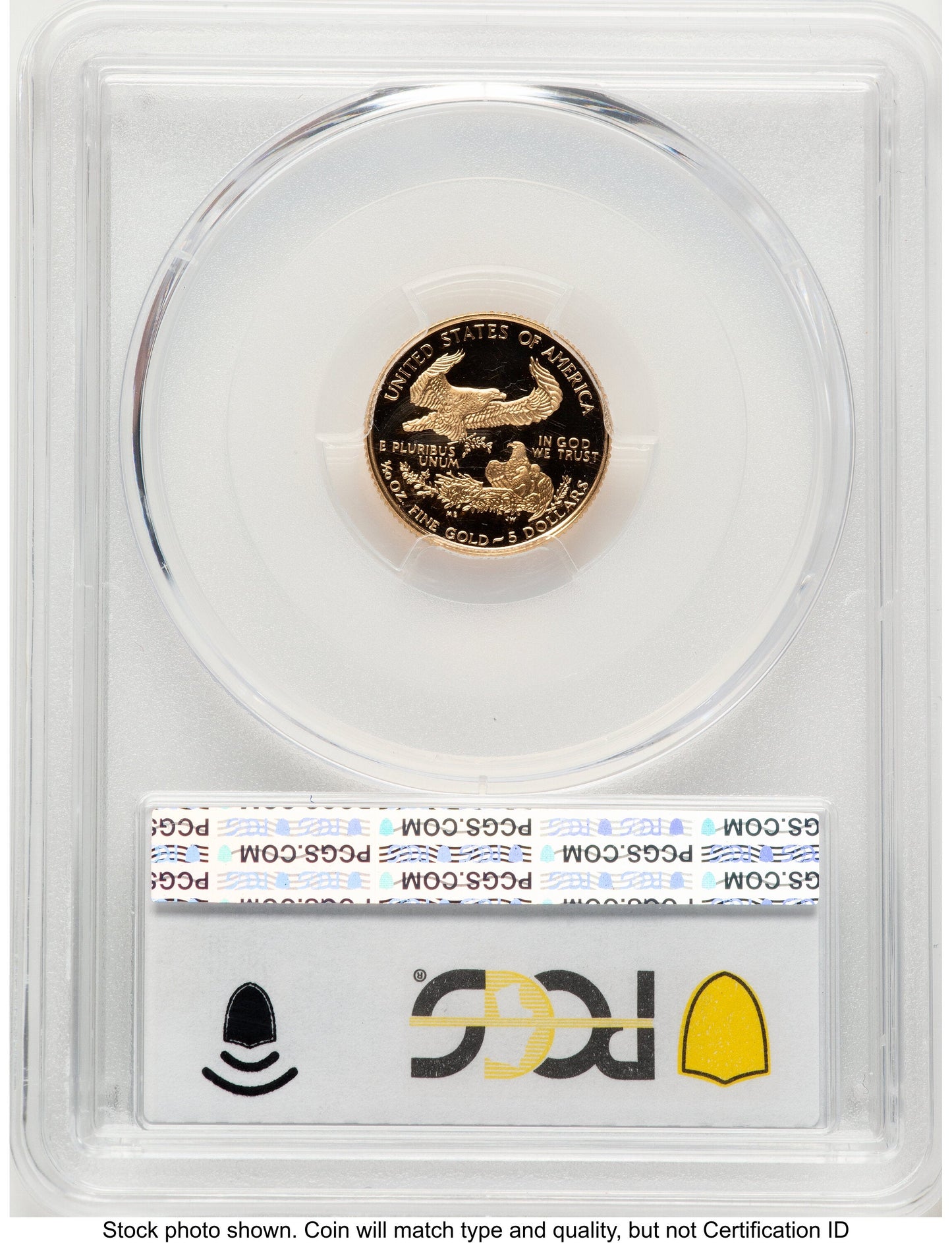 1995-W Proof Gold Eagle 1/10 oz Blue Gradient PCGS PR70