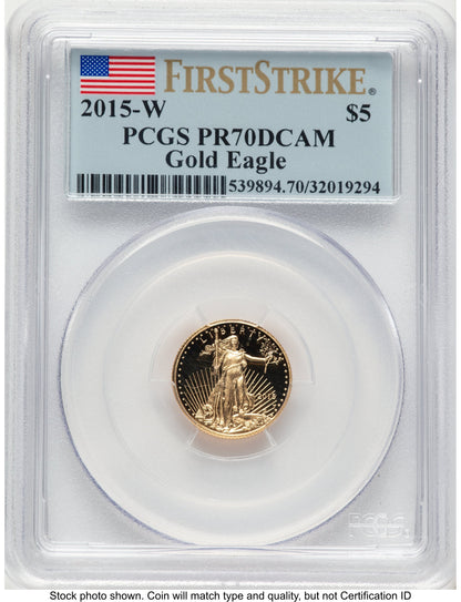 2015-W Proof Gold Eagle 1/10 oz FS Flag PCGS PR70