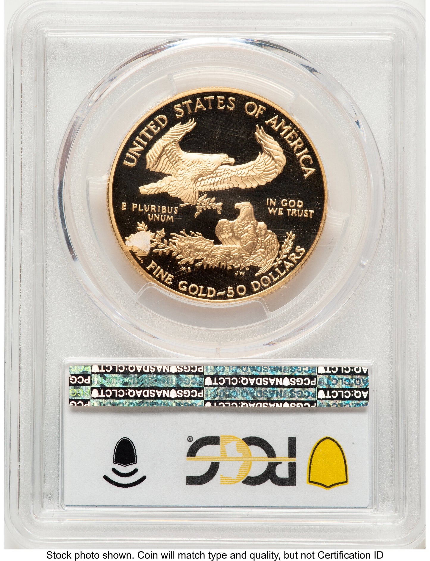 1996-W Proof Gold Eagle 1 oz Blue Gradient PCGS PR70