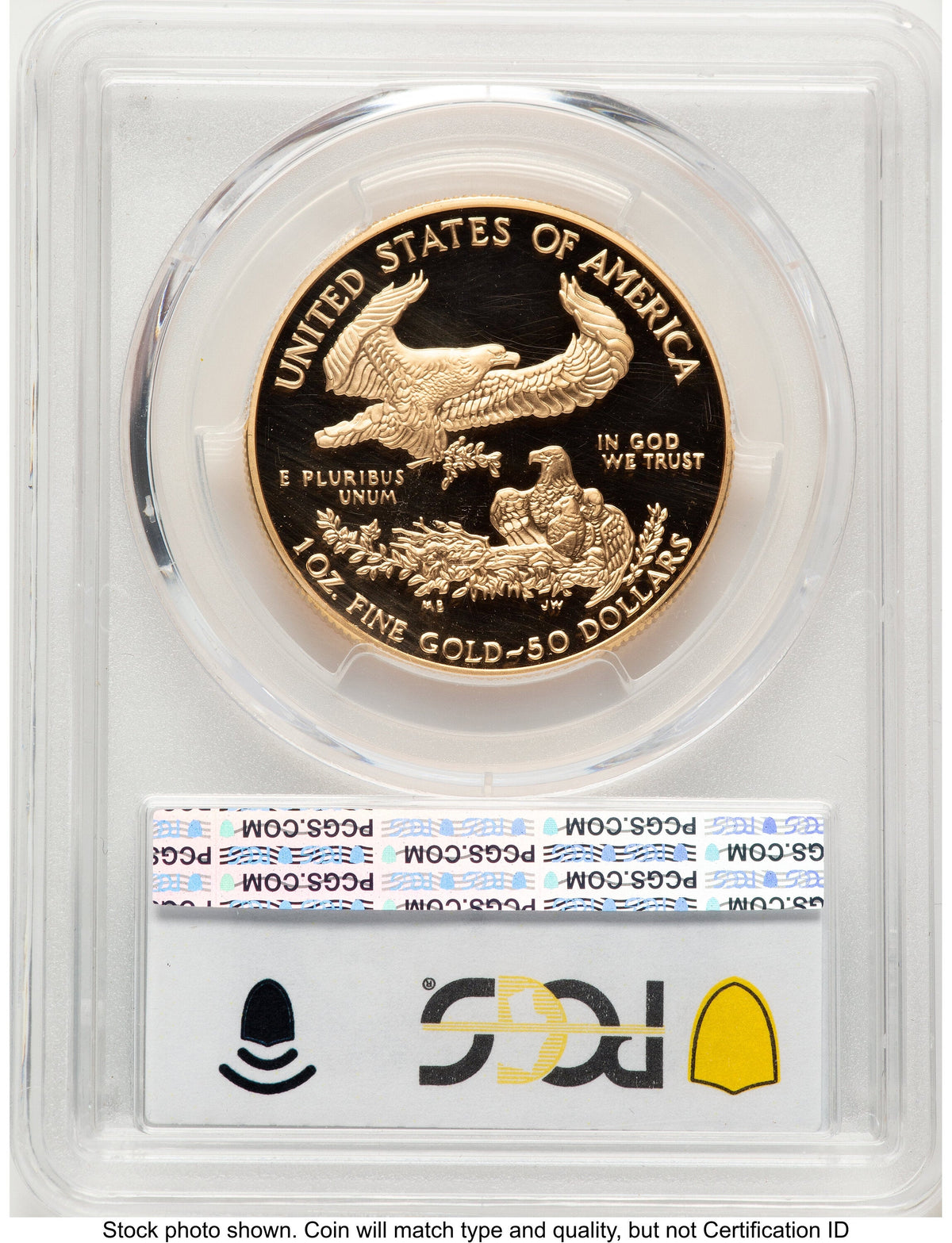 1998-W Proof Gold Eagle 1 oz Blue Gradient PCGS PR70