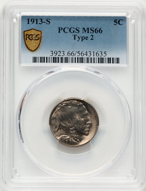 1913-S Type Two Buffalo Nickel PCGS MS66