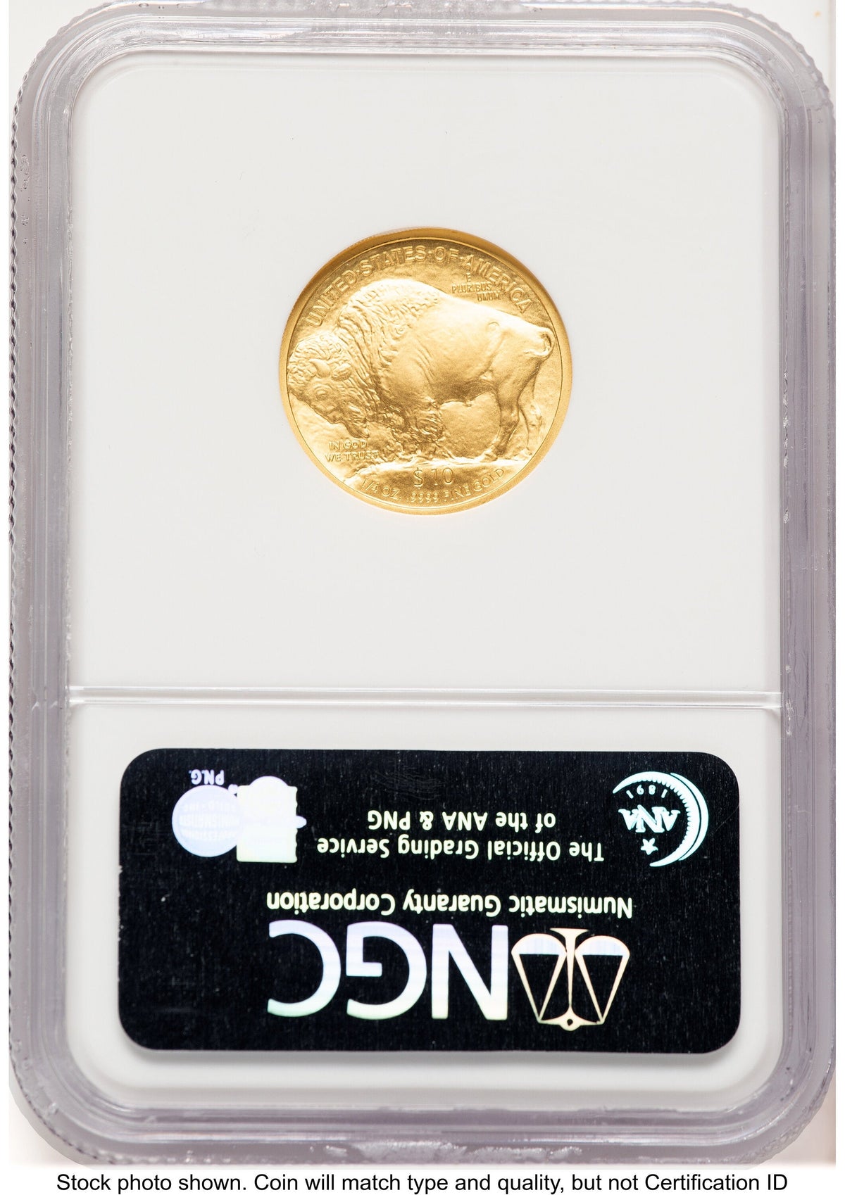 2008-W Burnished Gold Buffalo 1/4 oz ER Blue NGC MS70