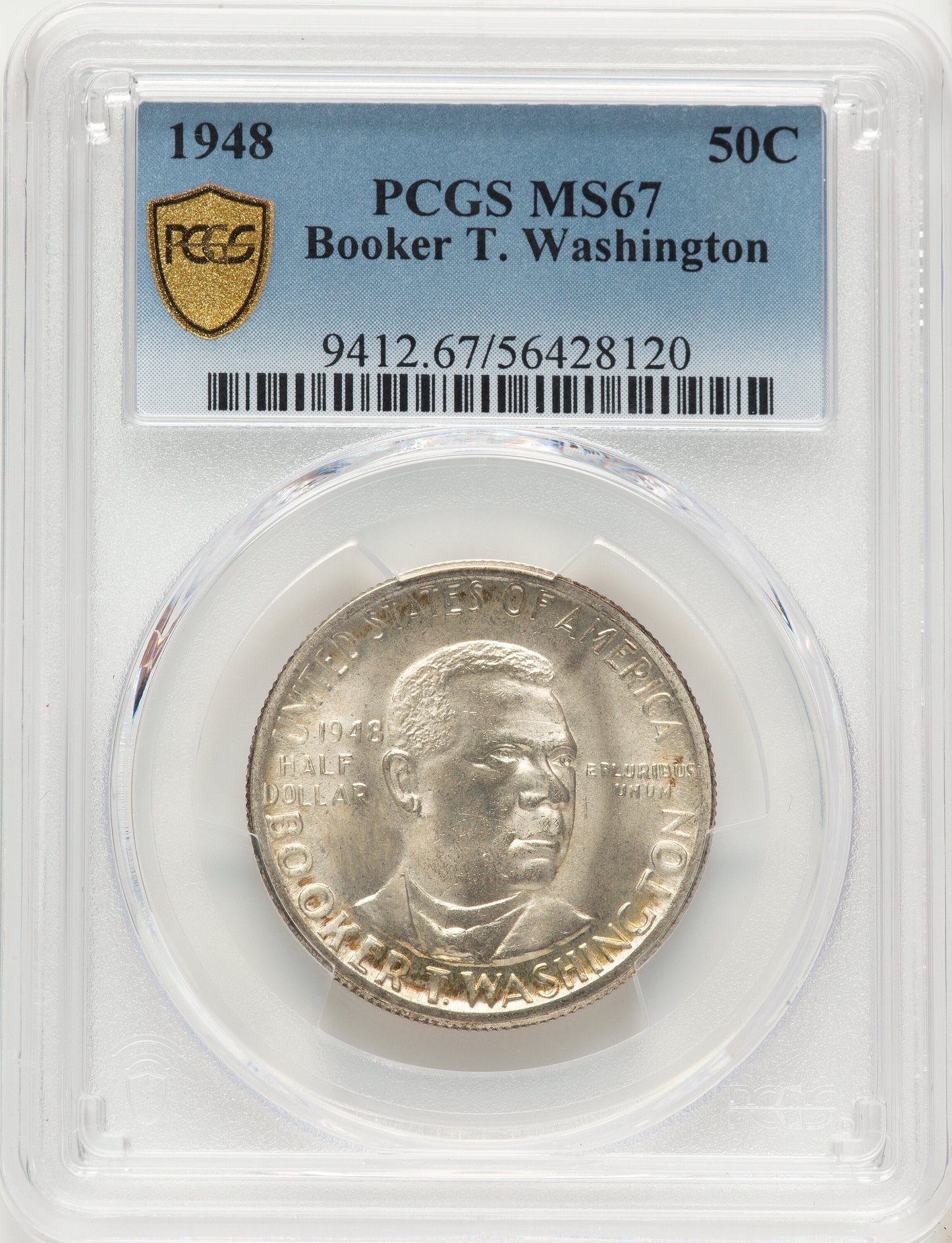 1948 50C Booker T. Washington Commemorative Silver PCGS MS67