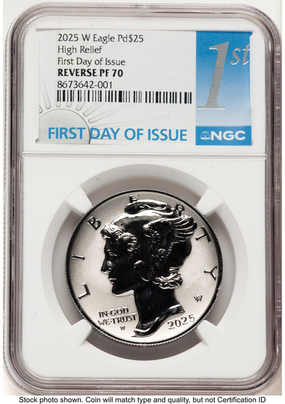 2025-W Palladium Eagle 1 oz REV FDI 1ST NGC PF70