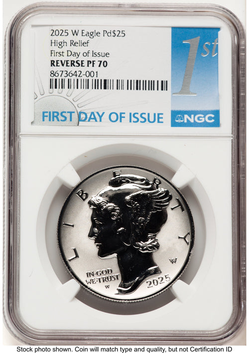 2025-W Palladium Eagle 1 oz REV FDI 1ST NGC PF70