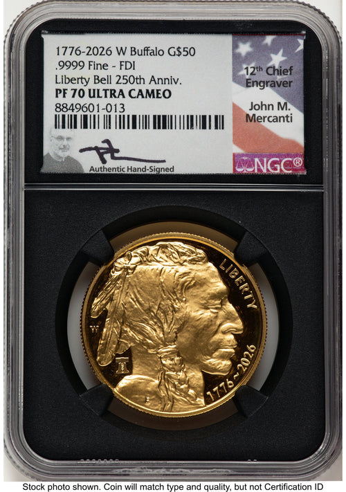2026-W Proof Gold Buffalo 1 oz FDI John NGC PF70 Mercanti
