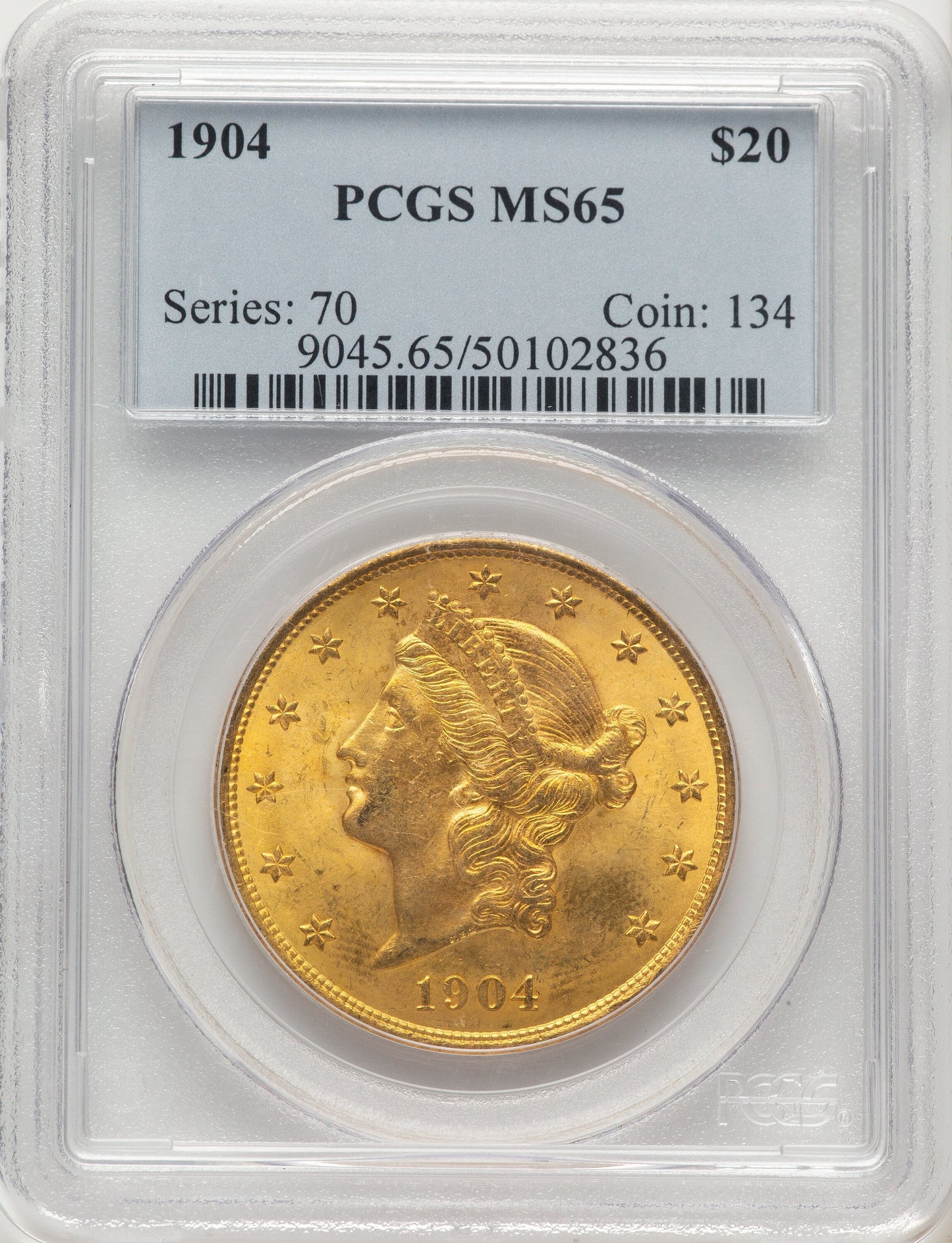 1904 $20 Liberty Liberty Double Eagle PCGS MS65