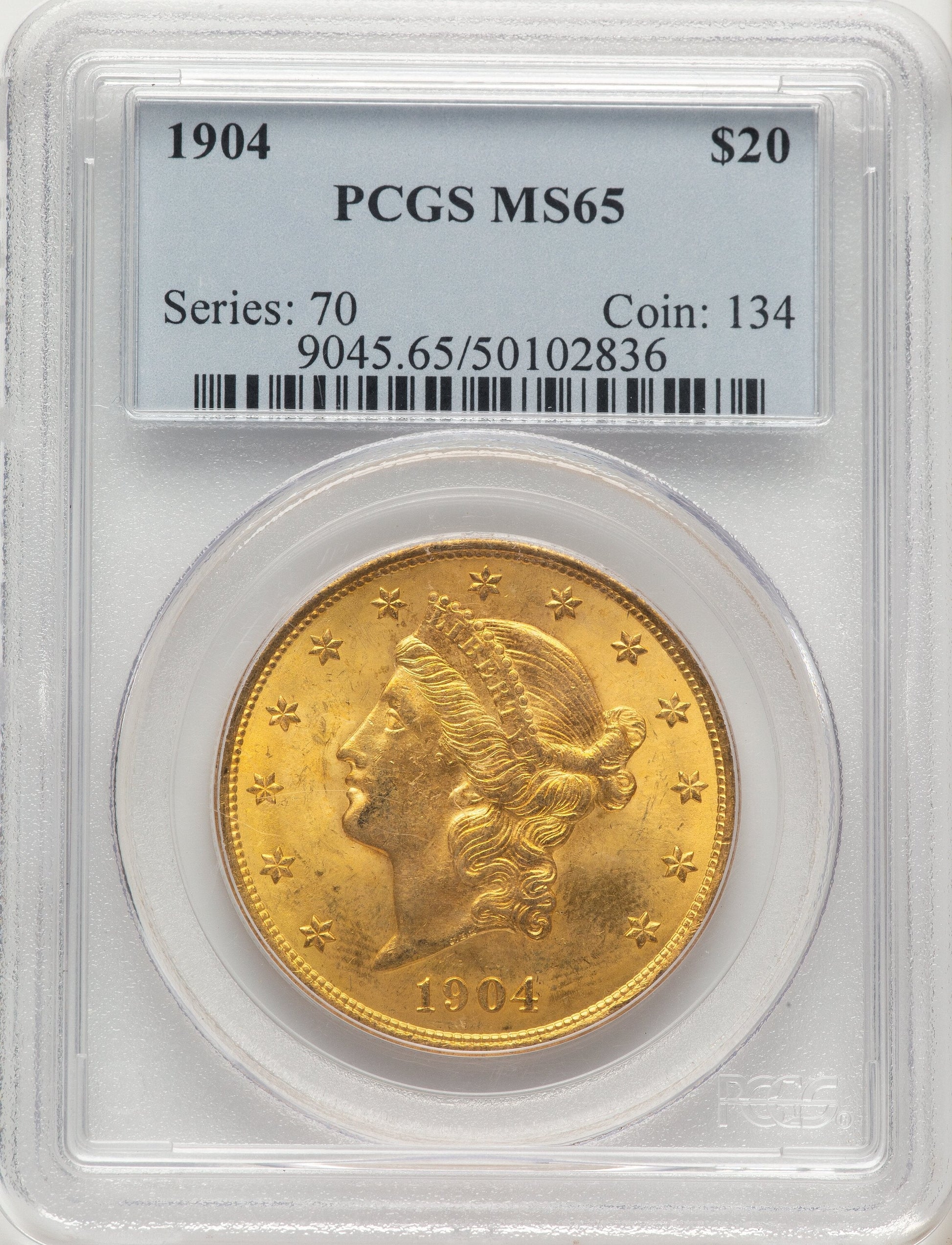 1904 $20 Liberty Liberty Double Eagle PCGS MS65