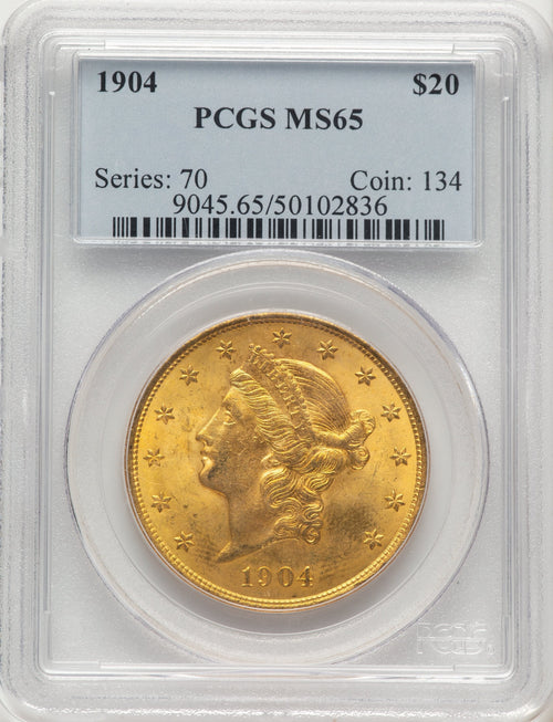 1904 $20 Liberty Liberty Double Eagle PCGS MS65
