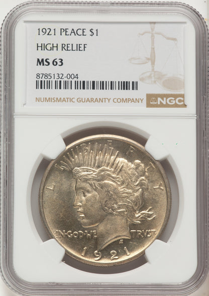 1921 Peace Dollar NGC MS63