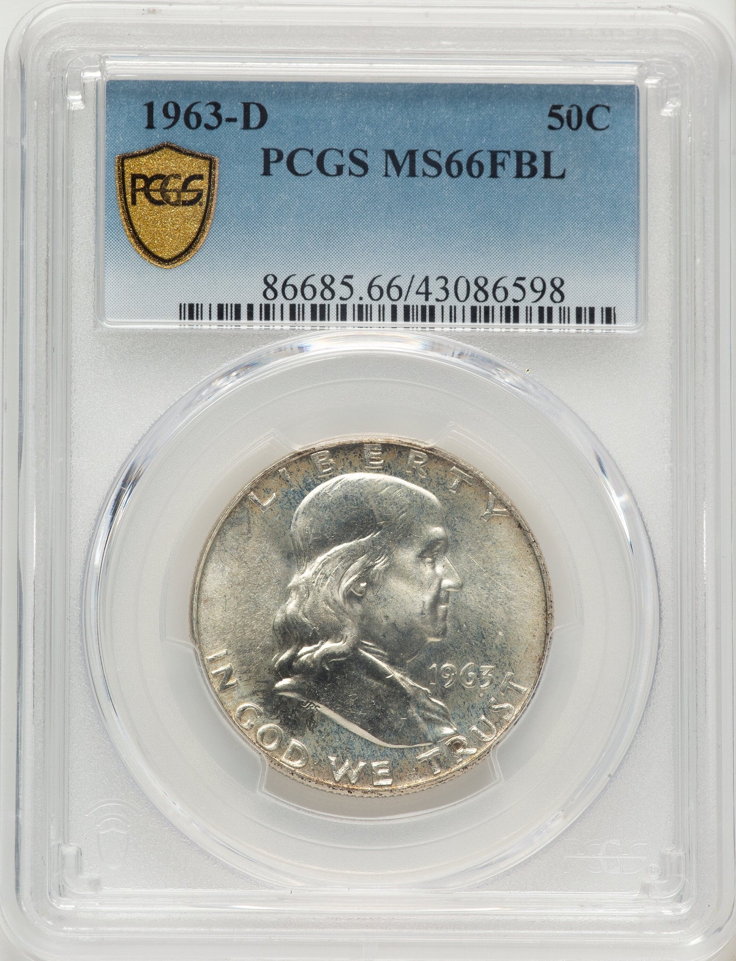 1963-D 50C FL Franklin Half Dollar PCGS MS66