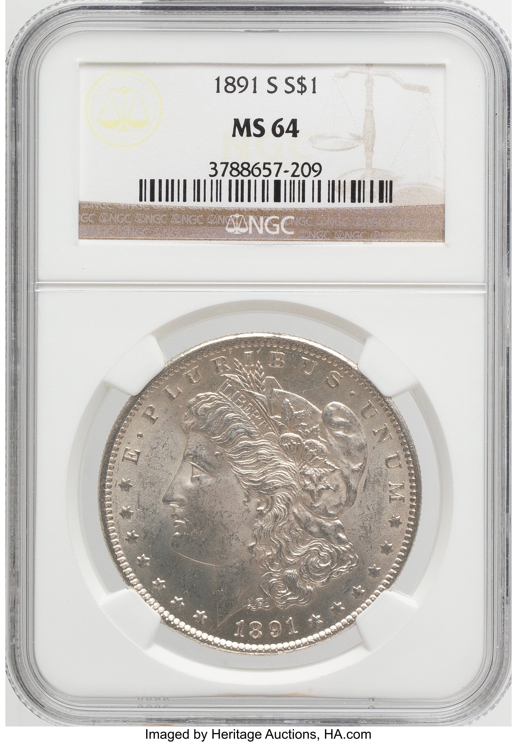 1891-S Morgan Dollar NGC MS64
