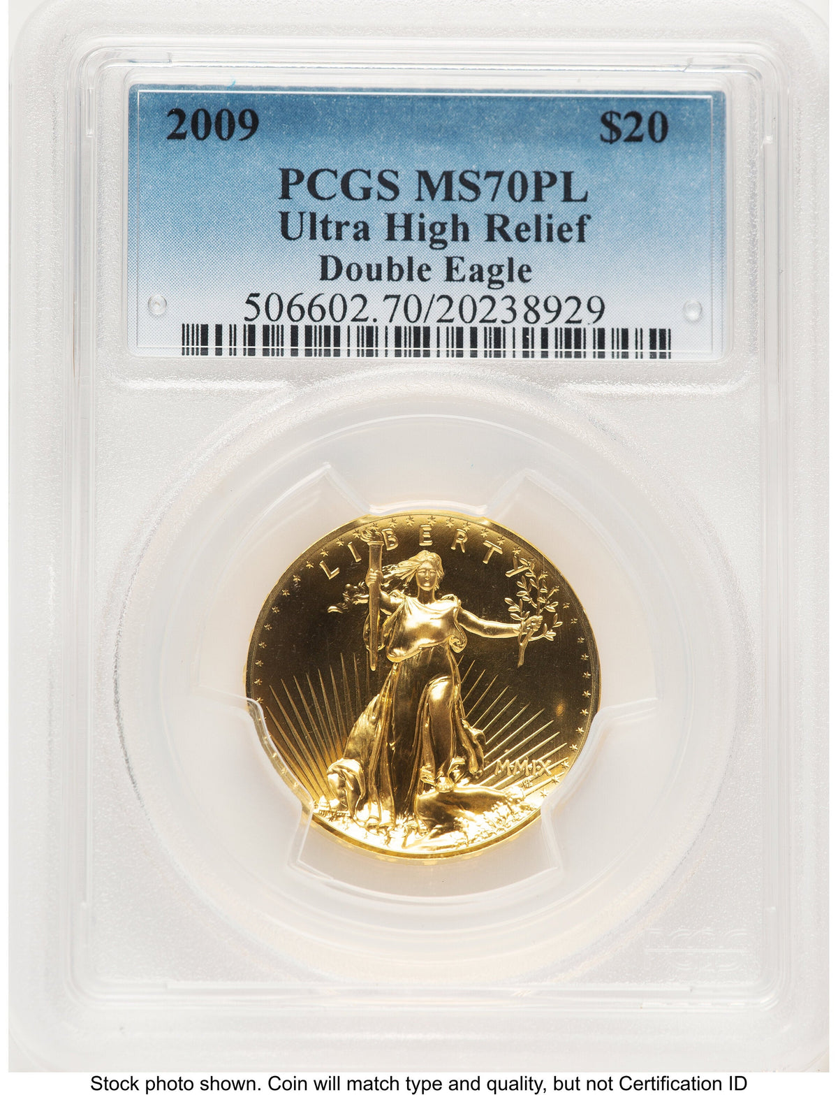 2009 G$20 Ultra High Relief PL Blue Gradient PCGS MS70