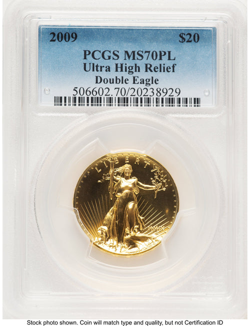 2009 G$20 Ultra High Relief PL Blue Gradient PCGS MS70