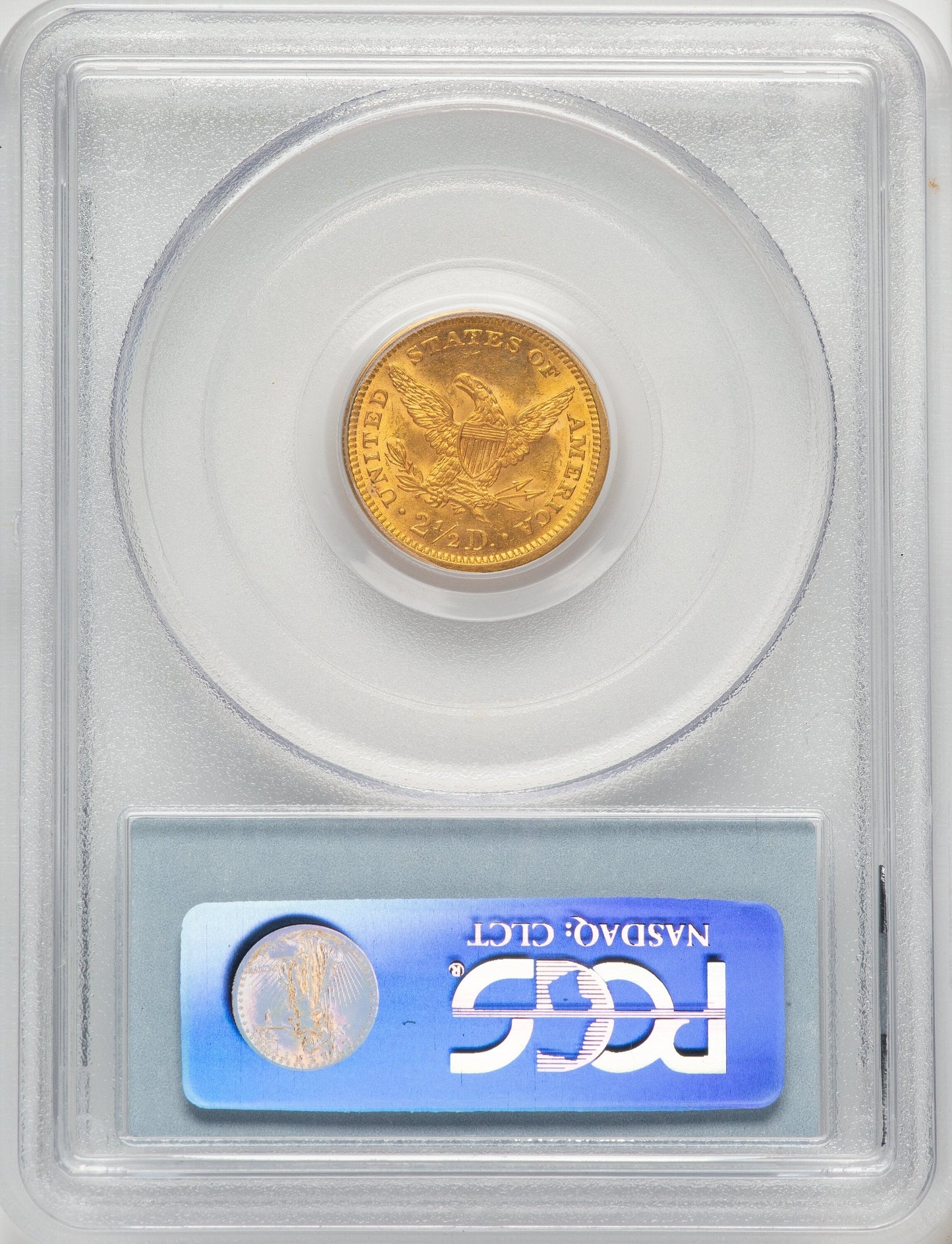 1873 $2.50 Open 3 Liberty Quarter Eagle PCGS MS63